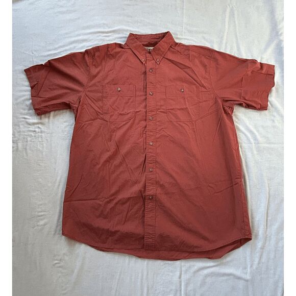 Men's Wrangler 2XL Short Sleeve Shirt Lot of Two, Red/Salmon. Button Down - Picture 3 of 10